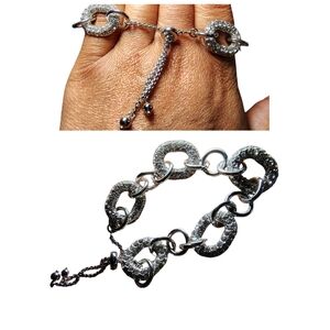 Silver Stone Drop Bracelet